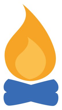 Kamp ateşi, illüstrasyon, beyaz arka planda vektör..