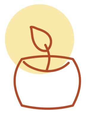 Küçük yuvarlak mum, illüstrasyon, beyaz arkaplan üzerindeki vektör.