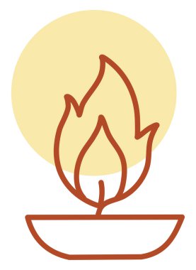 Turuncu mum, illüstrasyon, beyaz arkaplanda vektör.