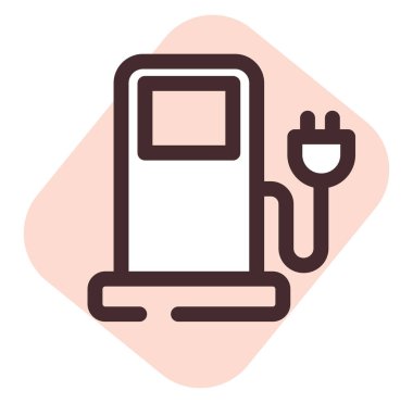 Araba şarj aleti, illüstrasyon, beyaz arkaplandaki vektör..