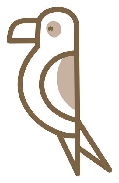 Brązowa Papuga Ilustracja Wektor Białym Tle — Wektor stockowy