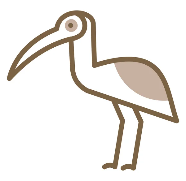 茶色の鳥 イラスト 白い背景のベクトルに立つ — ストックベクタ
