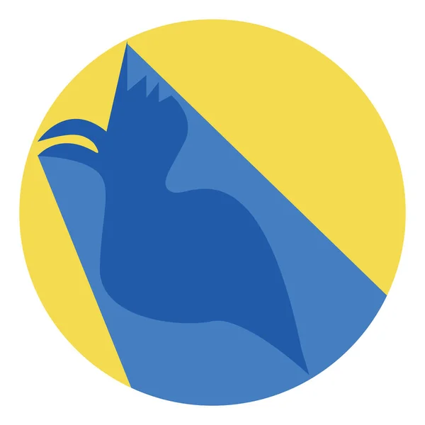 Pájaro Azul Cantando Ilustración Vector Sobre Fondo Blanco — Archivo Imágenes Vectoriales