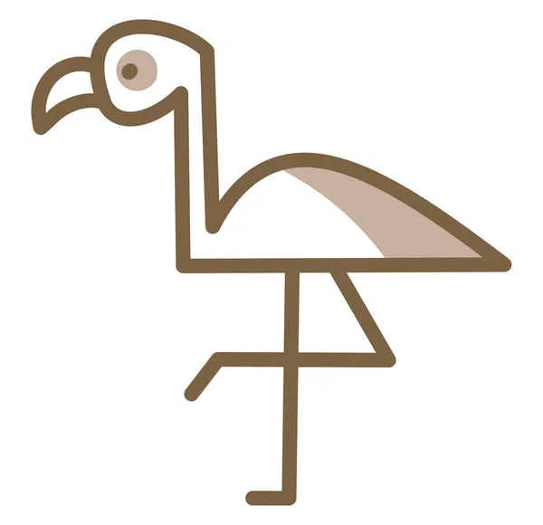 ブラウンフラミンゴの鳥 イラスト 白い背景のベクトル — ストックベクタ