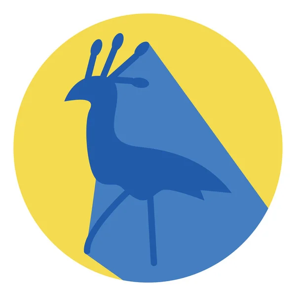 Exotische Blauwe Vogel Illustratie Vector Een Witte Achtergrond — Stockvector