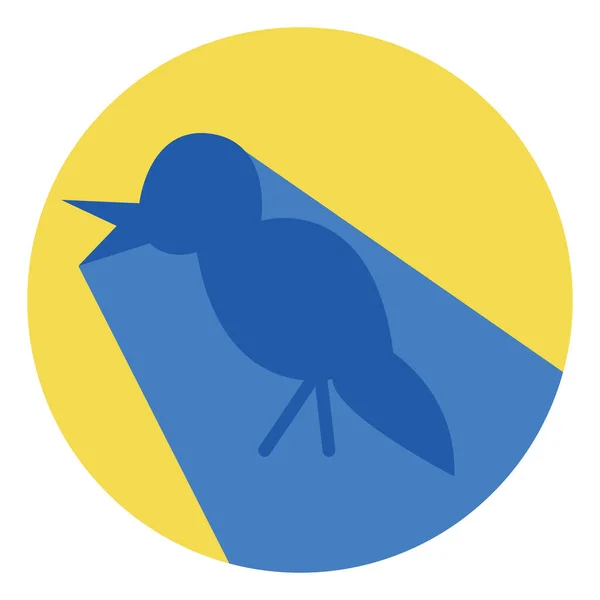 Oiseau Chanteur Bleu Illustration Vecteur Sur Fond Blanc — Image vectorielle