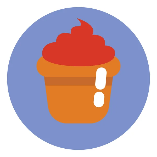 Mic Dejun Cupcake Ilustrație Vector Fundal Alb — Vector de stoc