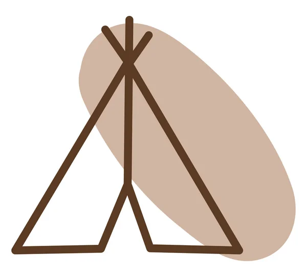 Liten Camping Tält Illustration Vektor Vit Bakgrund — Stock vektor