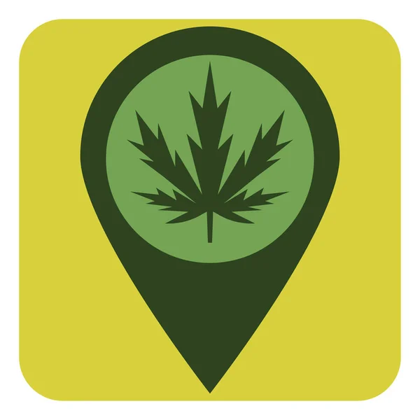 Cannabis Shop Location Illustration Vector White Background — Vetor de Stock