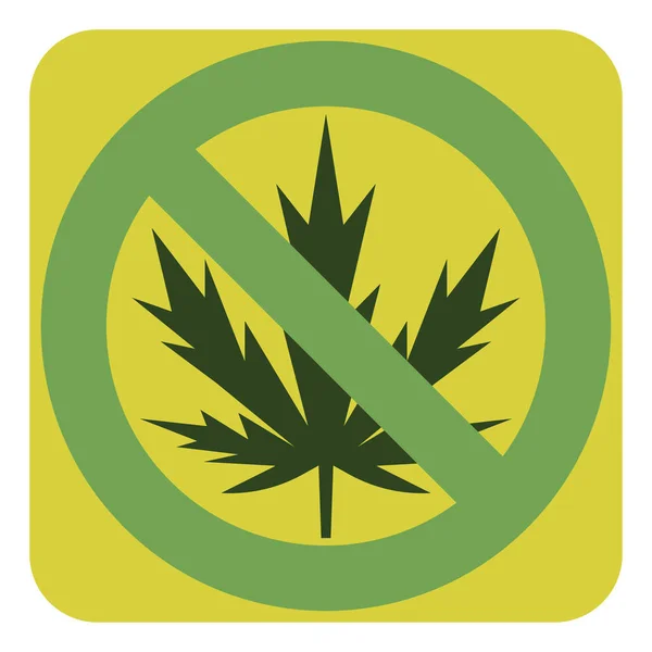 Sinal Cannabis Ilegal Ilustração Vetor Sobre Fundo Branco — Vetor de Stock