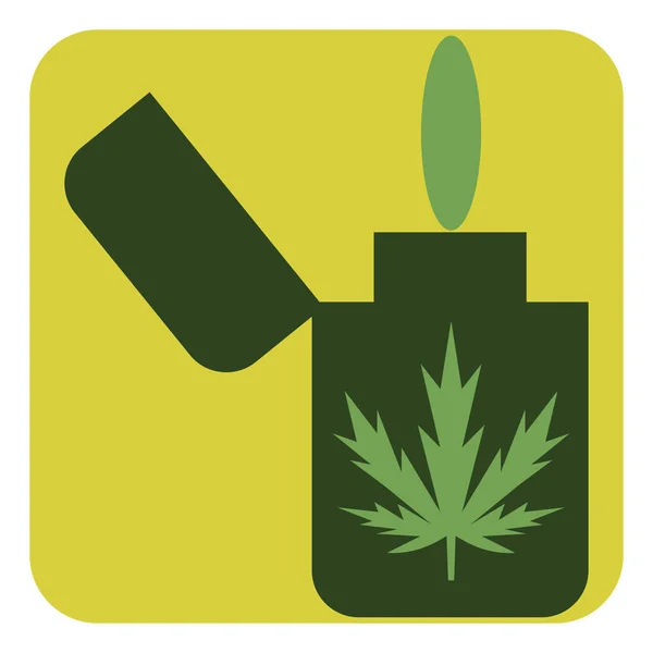 Cannabis Lighter Illustration Vector White Background — Stock Vector