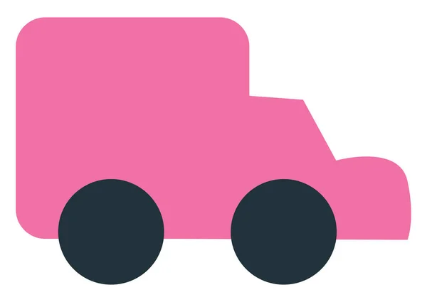 Camion Rose Vif Illustration Vecteur Sur Fond Blanc — Image vectorielle