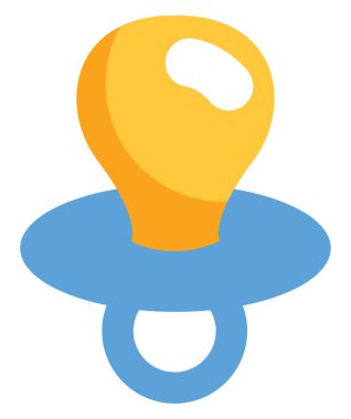 Beyaz arkaplanda çocukluk emziği, illüstrasyon, vektör.