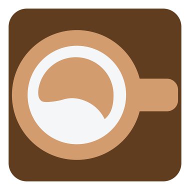 Bardakta sıcak kahve, illüstrasyon, beyaz arka planda vektör..