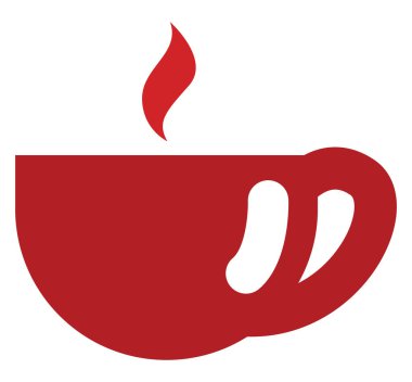 Küçük kırmızı kahve fincanı, illüstrasyon, beyaz arka planda vektör..