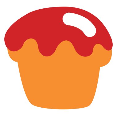 Kırmızı jöleli kek, illüstrasyon, beyaz arka planda vektör..