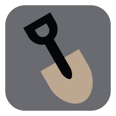 Mühendislik küreği, illüstrasyon, beyaz arkaplandaki vektör.