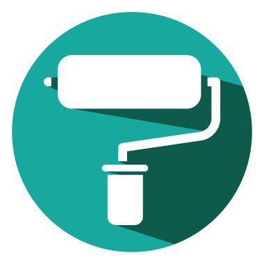 Yapı boya silindiri, illüstrasyon, beyaz arkaplan üzerindeki vektör.