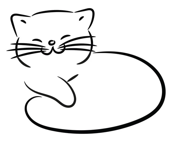 Glad Katt Illustration Vektor Vit Bakgrund — Stock vektor