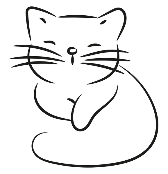 Cat Resting Illustration Vector White Background — Stock Vector