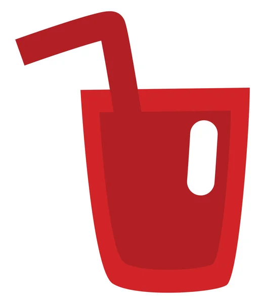 白い背景に藁 イラスト ベクトル付きの赤いジュース — ストックベクタ