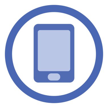 Mor cep telefonu, illüstrasyon, beyaz arkaplan üzerindeki vektör.