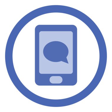 Telefon mesajları teknolojisi, illüstrasyon, beyaz arkaplan üzerindeki vektör.