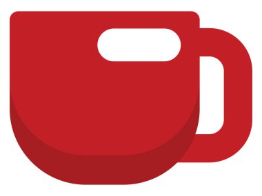 Kırmızı mutfak kupası, illüstrasyon, beyaz arka planda vektör..