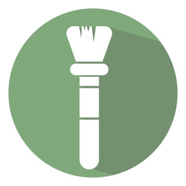 Beyaz arkaplanda kozmetik fırça, illüstrasyon, vektör.