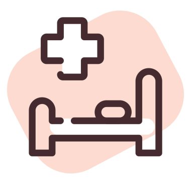 Covid 19 hastanesi, illüstrasyon, beyaz arka planda vektör..