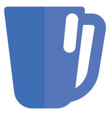 Büyük mavi kupa, illüstrasyon, beyaz arkaplan üzerinde vektör.