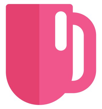 Uzun pembe cam bardak, illüstrasyon, beyaz arka planda vektör..