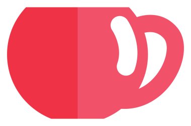 Yuvarlak pembe kupa, illüstrasyon, beyaz arkaplanda vektör.