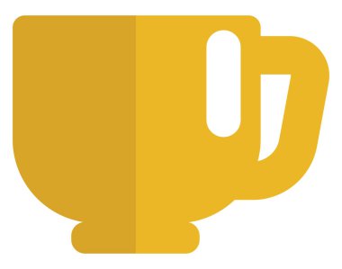 İlginç sarı kupa, illüstrasyon, beyaz arka planda vektör..