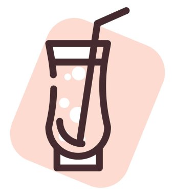 Bir bardak limonata, illüstrasyon, beyaz arka planda vektör..
