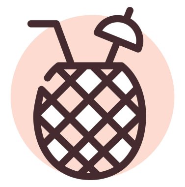 Ananas suyu, illüstrasyon, beyaz arkaplanda vektör..