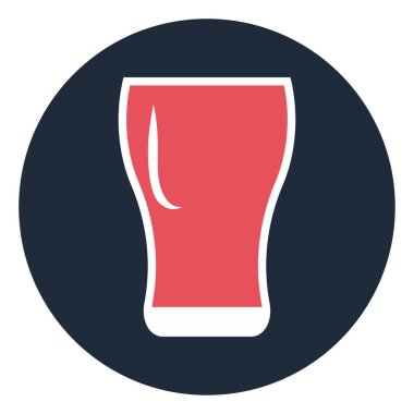 Bardakta pembe soda, resimleme, beyaz arkaplanda vektör..