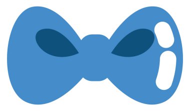 Beyaz zemin üzerinde mavi Paskalya yayı, illüstrasyon, vektör.