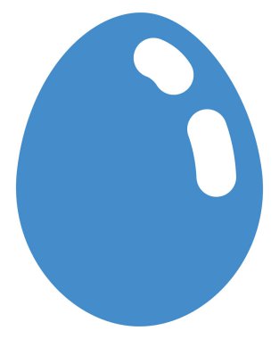 Mavi Paskalya yumurtası, illüstrasyon, beyaz arka planda vektör..