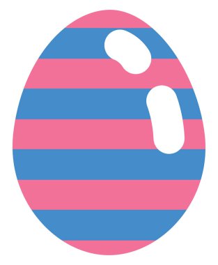 Çizgili pembe ve mavi yumurta, illüstrasyon, beyaz arka planda vektör..