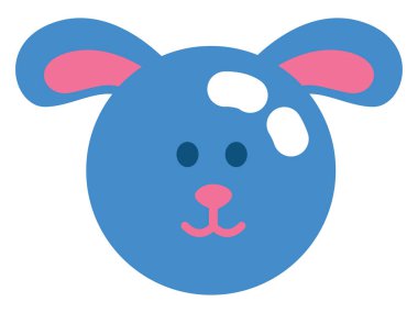 Mavi Paskalya tavşanı, illüstrasyon, beyaz arkaplanda vektör.