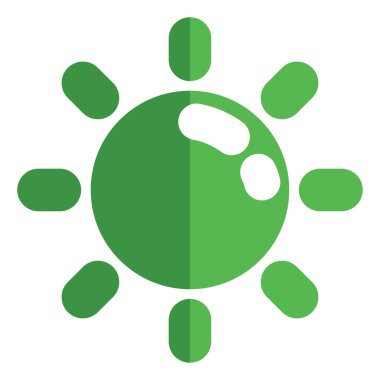 Yeşil güneş, illüstrasyon, beyaz arkaplanda vektör.