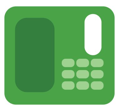 Elektronik telefon, illüstrasyon, beyaz arkaplandaki vektör.