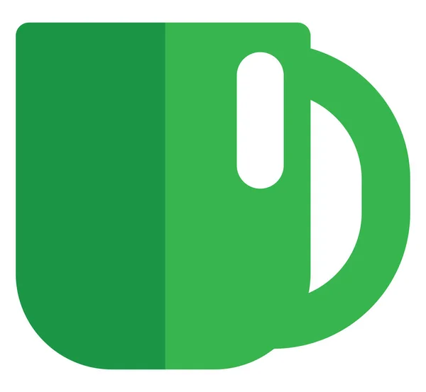Green Coffee Mug Illustration Vector White Background — Stock Vector