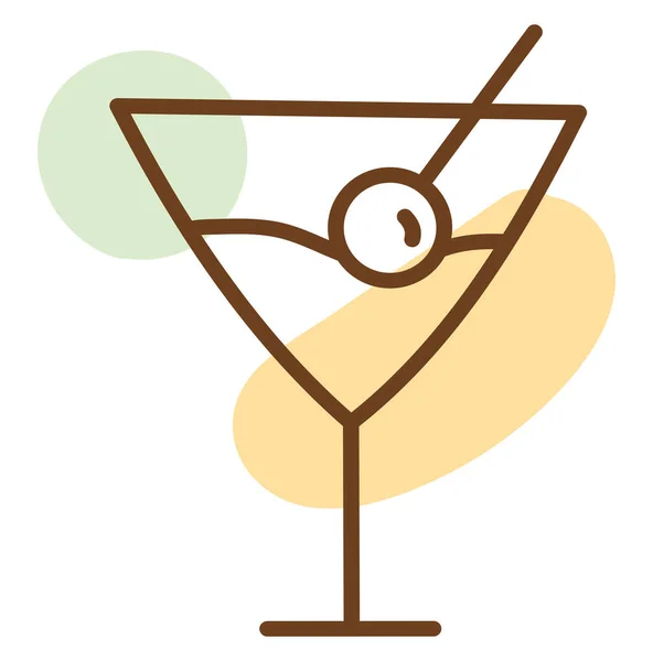 Alkoholischer Martini Coctail Illustration Vektor Auf Weißem Hintergrund — Stockvektor