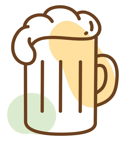 Grande Pinte Bière Illustration Vecteur Sur Fond Blanc — Image vectorielle