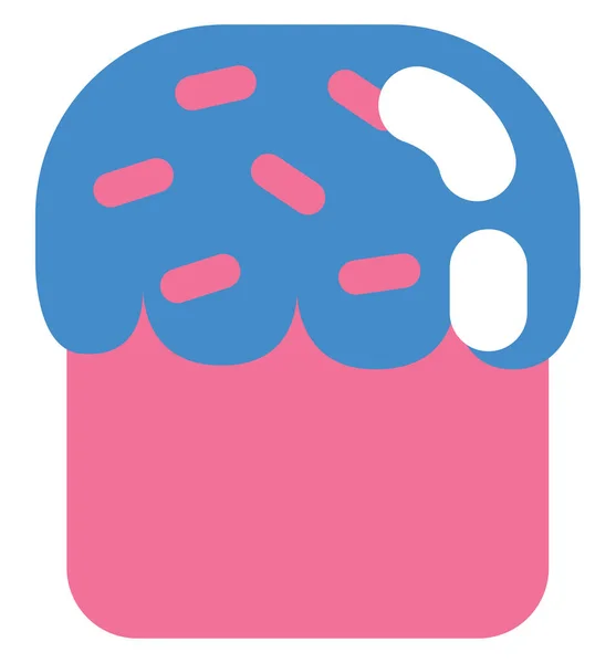Blauwe Roze Paastaart Illustratie Vector Een Witte Achtergrond — Stockvector