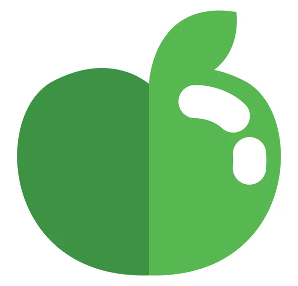 Grüner Apfel Illustration Vektor Auf Weißem Hintergrund — Stockvektor