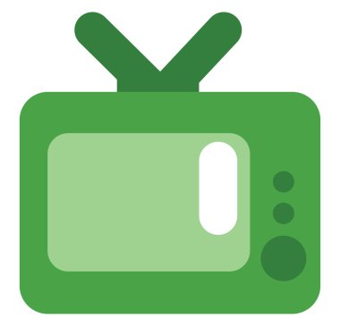 Elektronik eski televizyon aygıtı, illüstrasyon, beyaz arkaplan üzerindeki vektör.