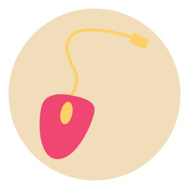 Elektronik pembe fare, illüstrasyon, beyaz arkaplan üzerindeki vektör.